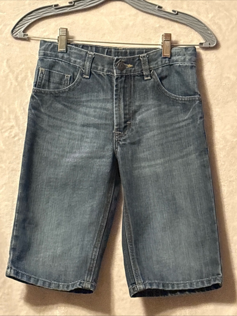 Wrangler Blue Faded Denim Knee-Length Shorts